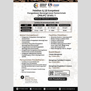 JADWAL PELATIHAN DAN UJIAN SERTIFIKASI PBJP LEVEL 1 MEI 2025 BLENDED LEARNING