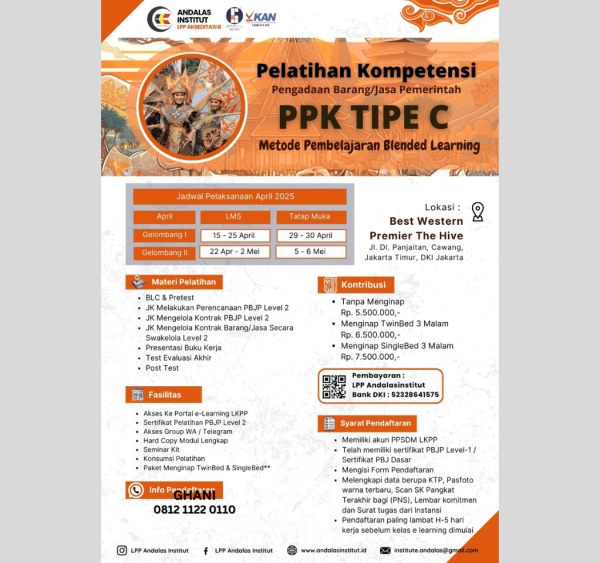 Jadwal Pelatihan Kompetensi PPK C April Mei 2025