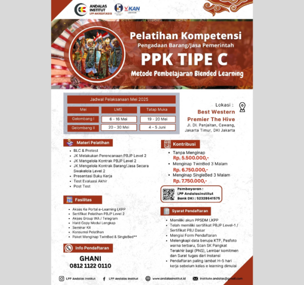 Pelatihan PBJP PPK TIPE C - Blended Learning Mei 2025